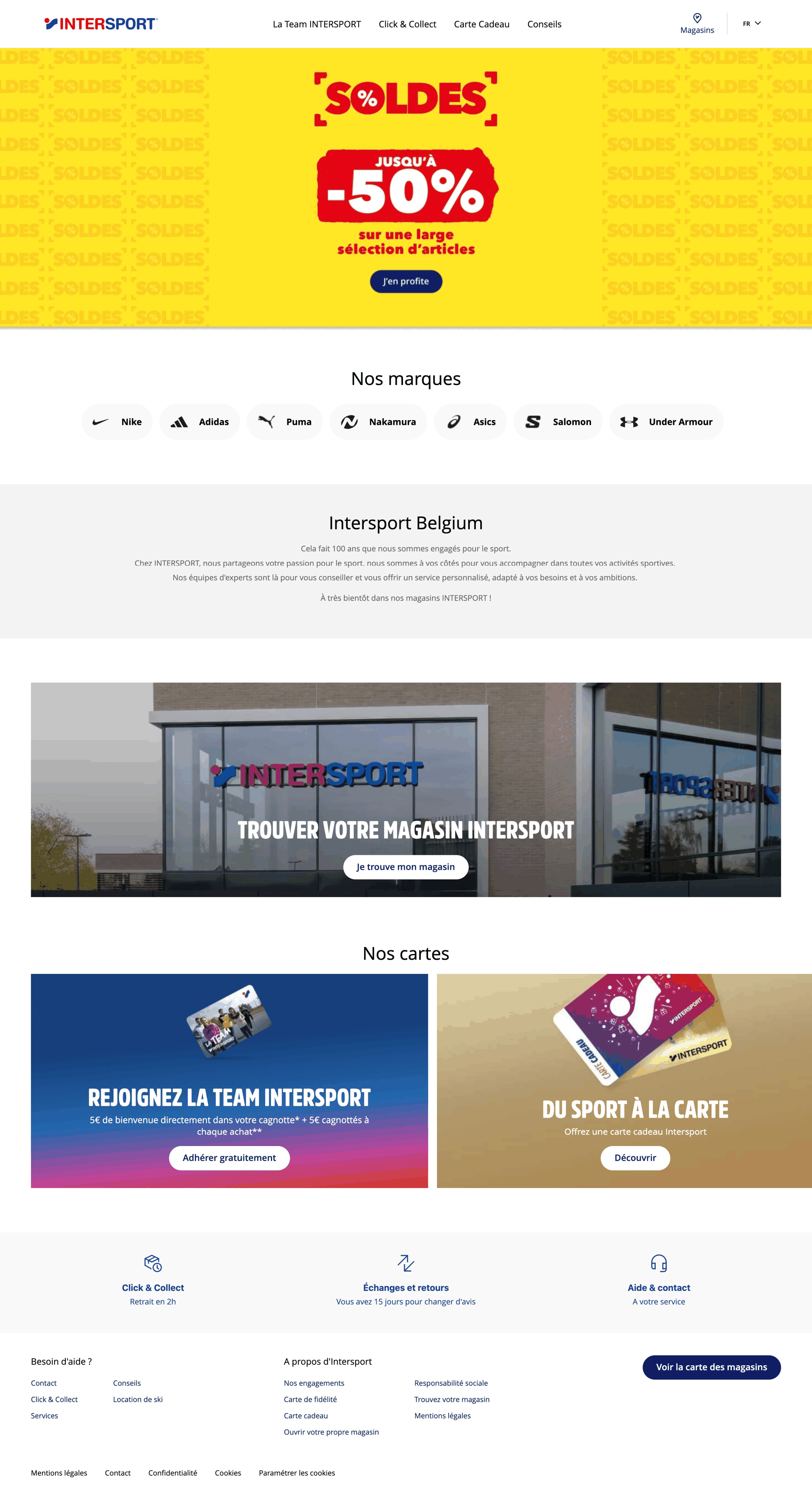intersport.be: скриншот от 10 июля 2026 г.