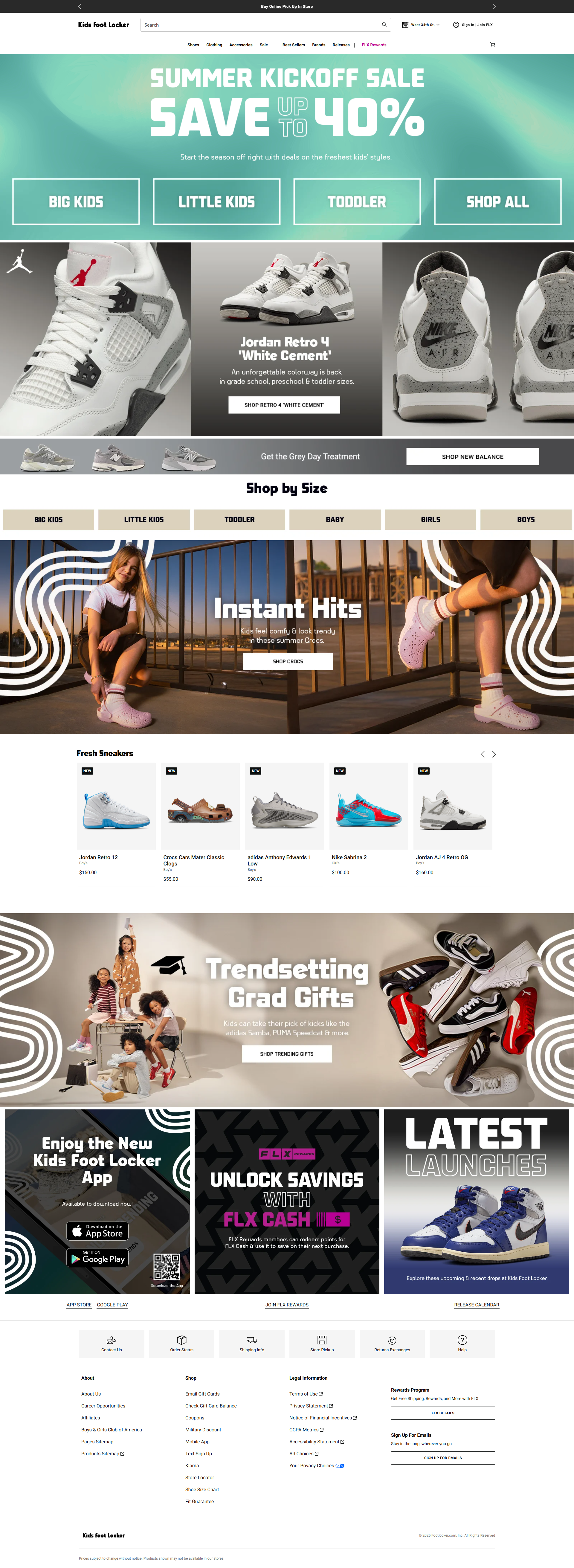 kidsfootlocker.com: скриншот от 11 февраля 2025 г.