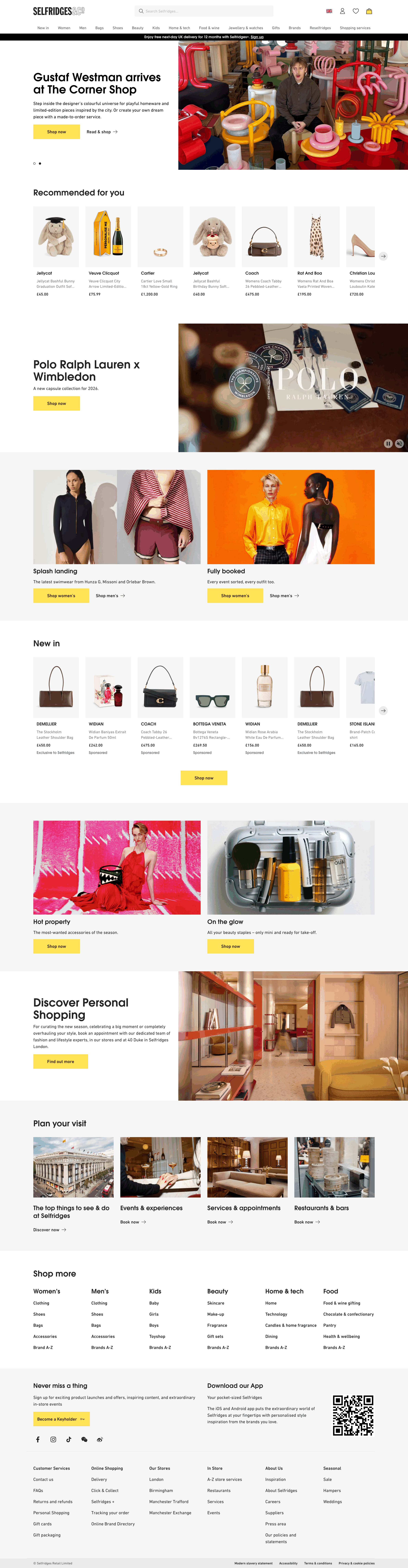selfridges.com: скриншот от 10 июля 2026 г.