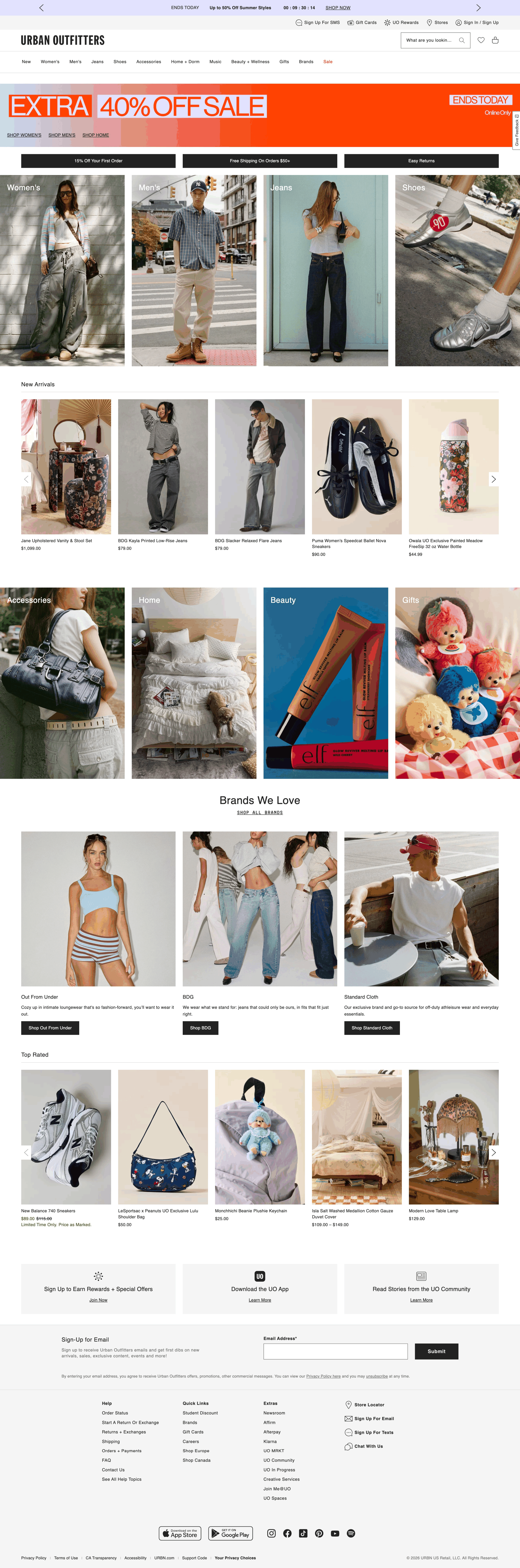 urbanoutfitters.com: скриншот от 10 июля 2026 г.