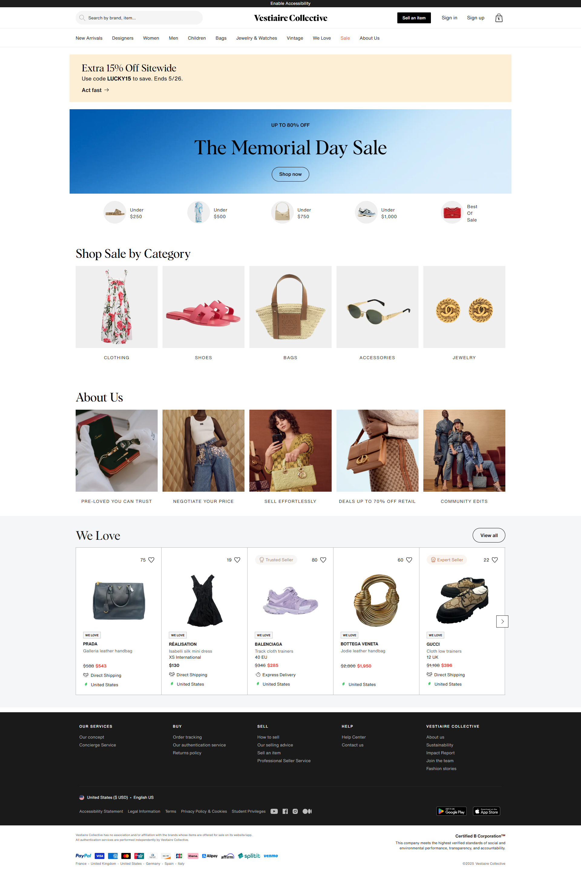 vestiairecollective.com: скриншот от 11 февраля 2025 г.